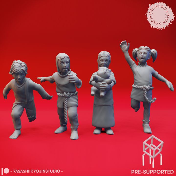 Townsfolk - General Children - Tabletop Miniatures (Pre-Supported)