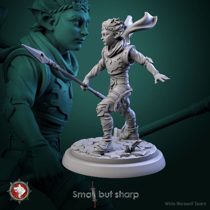 3D Printable Halfling warriors 32mm set 6 miniatures pre-supported by ...