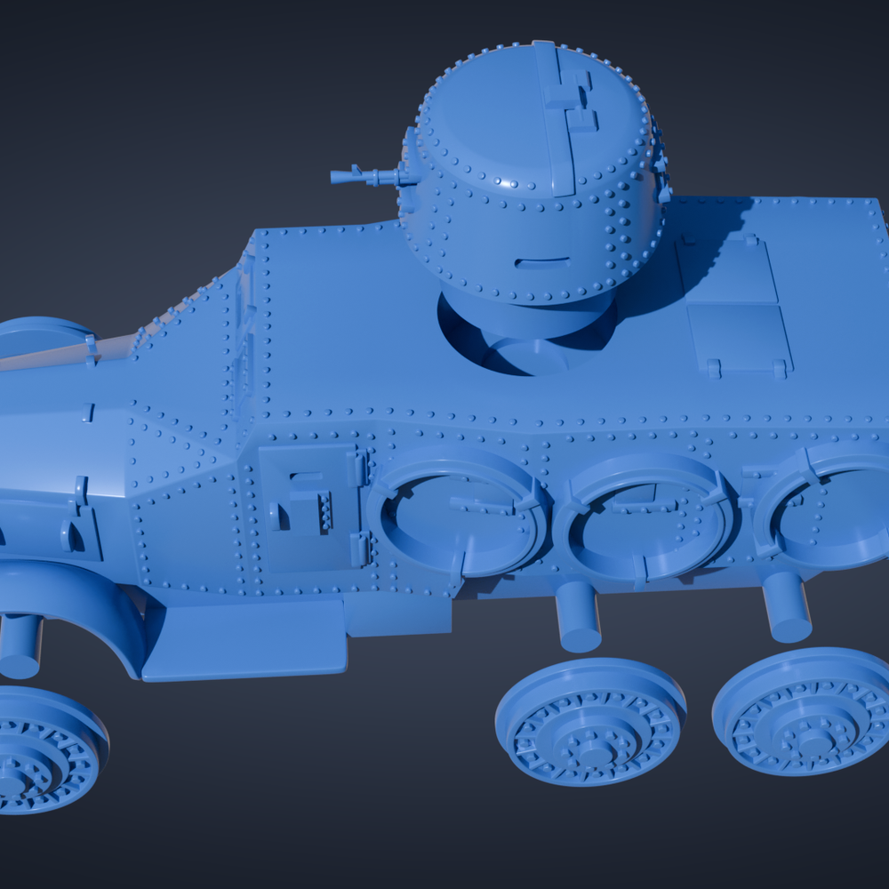 3D Printable Type 93 So-Mo armored railroad car - Sumida (6x6) + 2