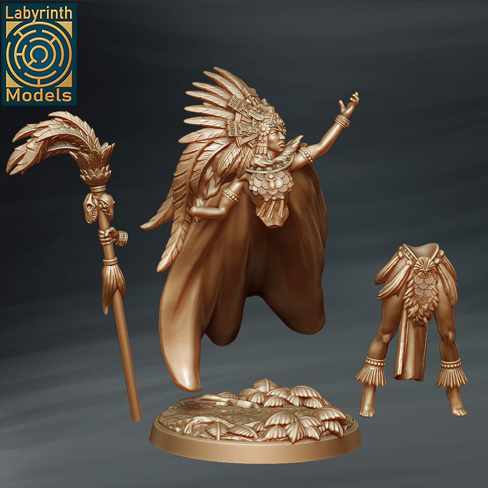 3D Printable Aztlan Priestess - 32mm scale by Labyrinth Models
