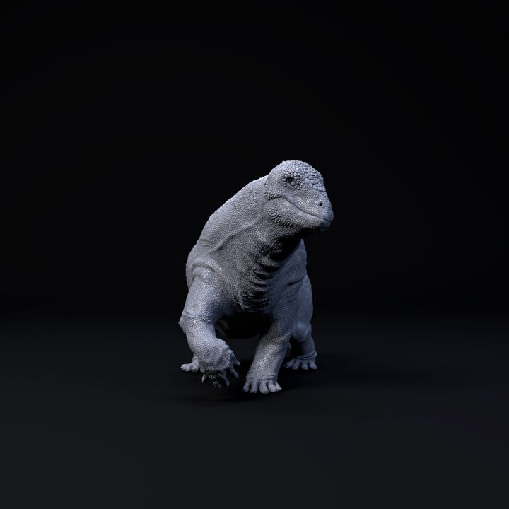 Moschops walking 1-35 scale pre-supported therapsid image