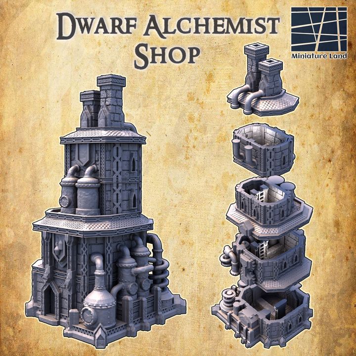 Dwarf Alchemist Shop - Tabletop Terrain - 28 MM