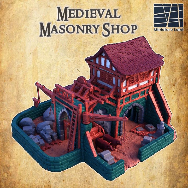 Medieval Masonry Shop - Tabletop Terrain - 28 MM