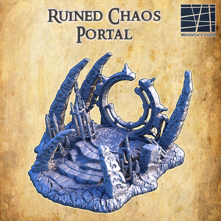 Ruined Chaos Portal - Tabletop Terrain - 28 MM