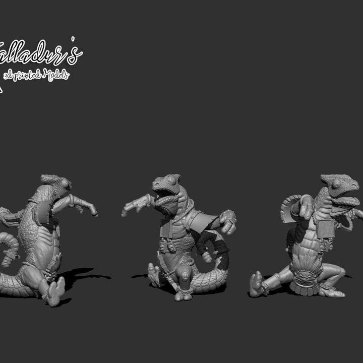 3D Printable Commercial License LIZARDFOLK Team by Galladur's 3D