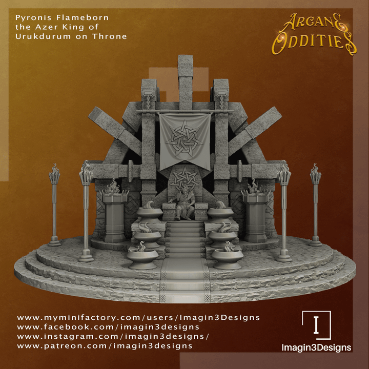 Pyronis Flameborn, the Azer King of Urukdurum (with Throne)