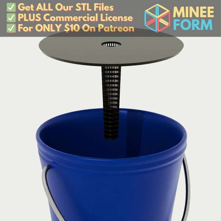 3D Printable Self-Watering Bucket Insert for 5-Gallon Buckets MineeForm ...