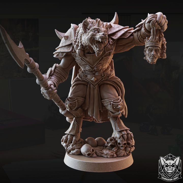 3D Printable Gnoll Commander by Dungeon Dog