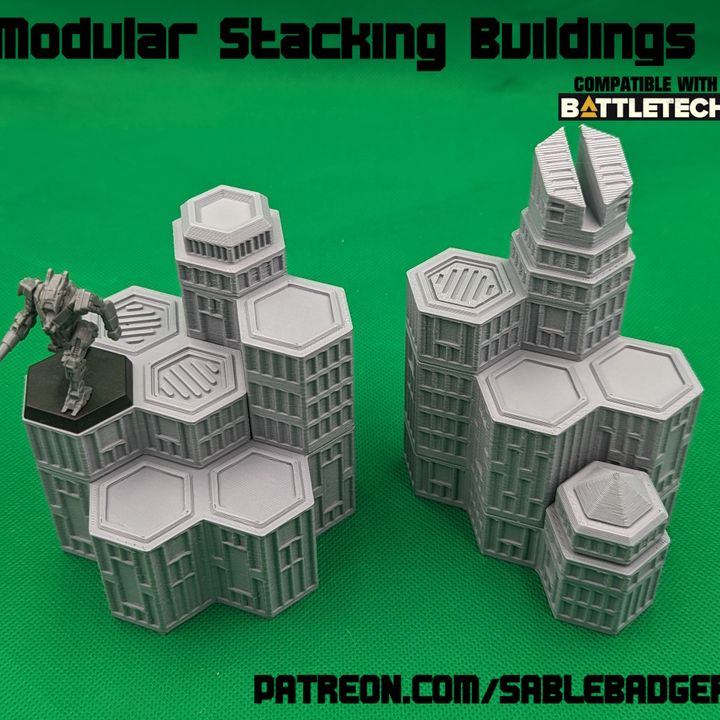 Battletech Stacking Hex Building Terrain image
