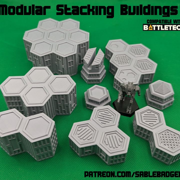 Battletech Stacking Hex Building Terrain image