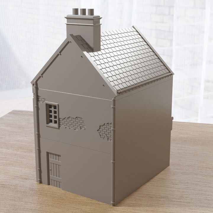 3D Printable Sainte Mere Eglise French Row House Cottage DS T3 ...