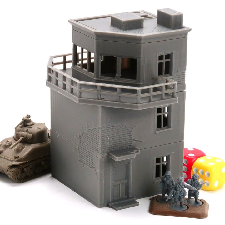 3D Printable Airfield WW2 Control Tower Wargaming Terrain by Patrick ...