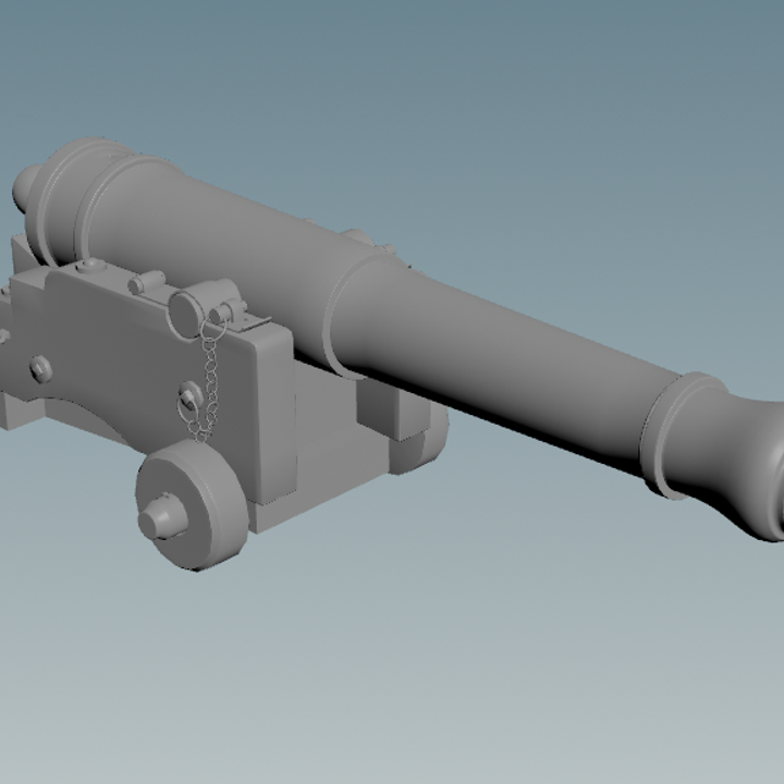 3D Printable 18 Century 12 pounder naval cannon by BLACK COG Workshop