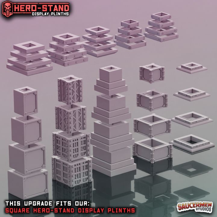 Hero-Stand Display Plinths – Base & Column Upgrade Pack 1 (Square) image