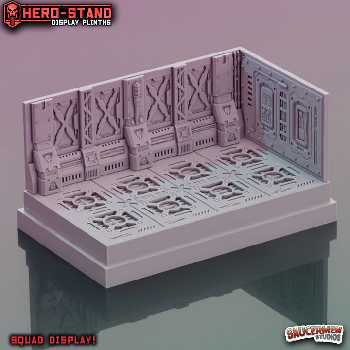 Hero-Stand Display Plinths – Gothic Hulk Ship (Squad Size)