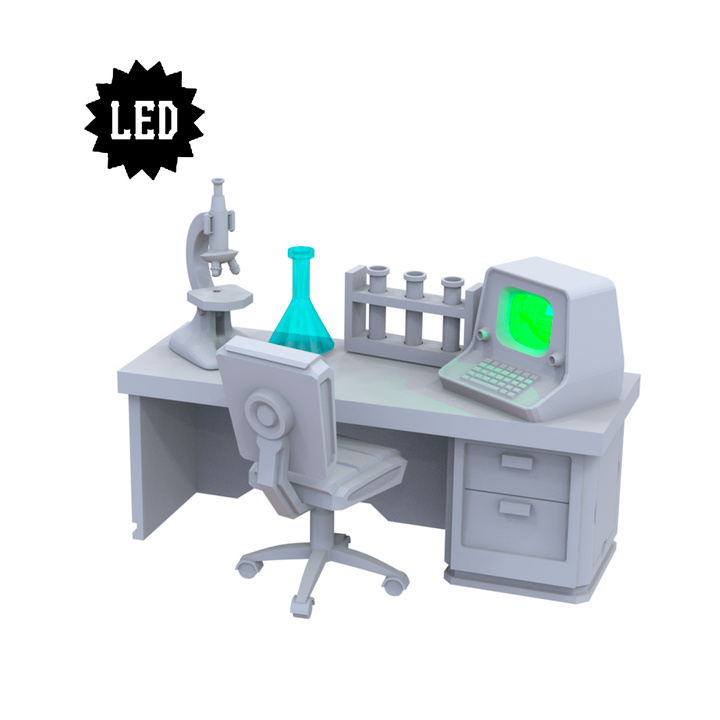 LED PC on lab desk