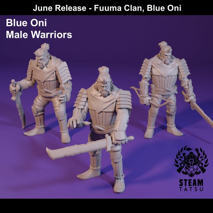 3D Printable Blue Oni - Male Warriors by Steam Tatsu