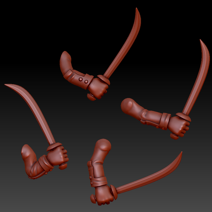 3D Printable Coftyr and Gwynt Sword and SMG Arms by Josh Qualtieri