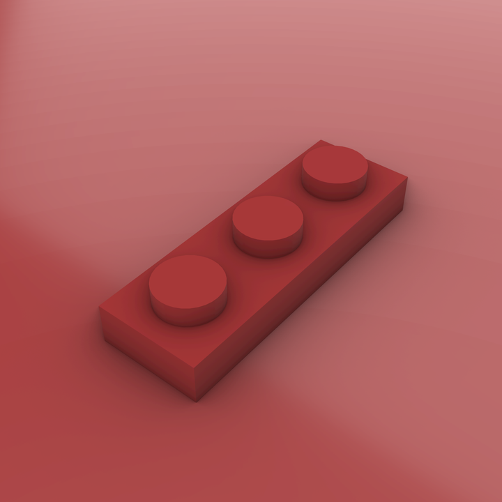 3D Printable LEGO Plate - 1X3 by VLAD-MARIUS