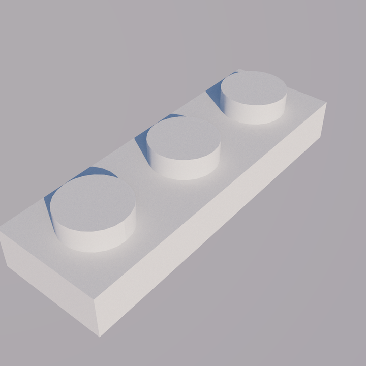 3D Printable LEGO Plate - 1X3 by VLAD-MARIUS