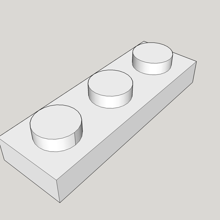 3D Printable LEGO Plate - 1X3 by VLAD-MARIUS