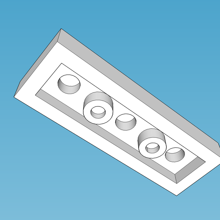 3D Printable LEGO Plate - 1X3 by VLAD-MARIUS