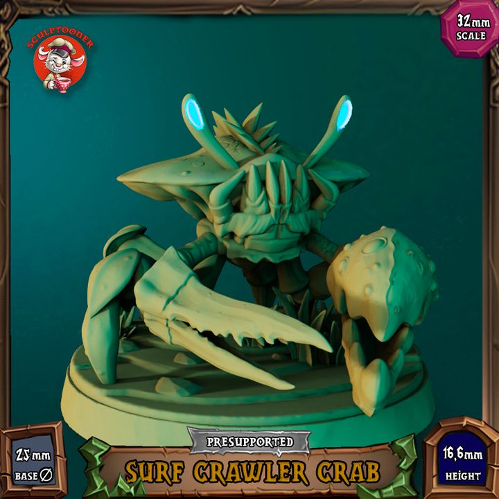 Surf Crawler Crab - 32mm scale pre-supported miniature