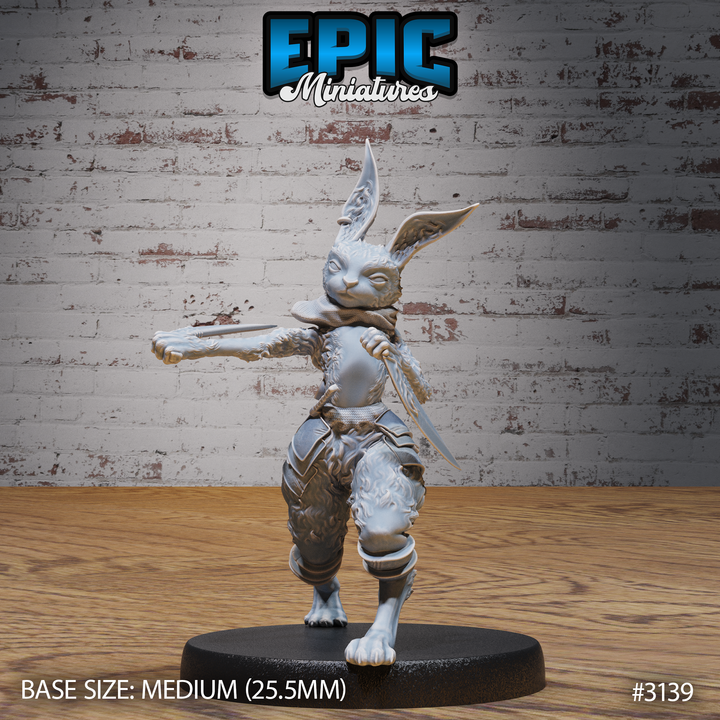 3D Printable Rabbit Folk Warrior Fighting / Bunny Warrior / Rodent ...