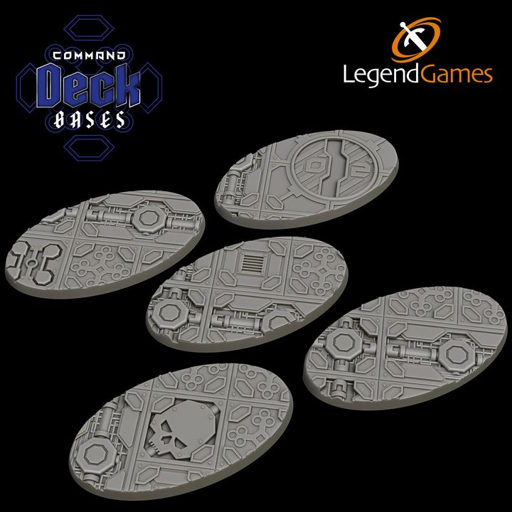 LegendGames 75x42mm Command Deck Bases - Oval magnetised Sci-Fi