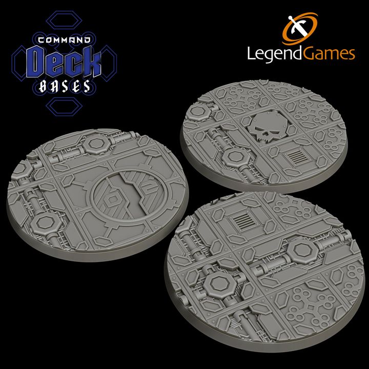 LegendGames 80mm Command Deck Bases - Round magnetised Sci-Fi