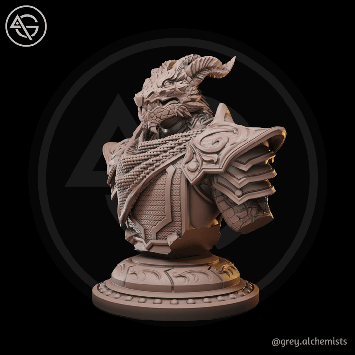 3D Printable Miniature Bust - Dralag the Dragonborn Paladin, DnD Minis ...