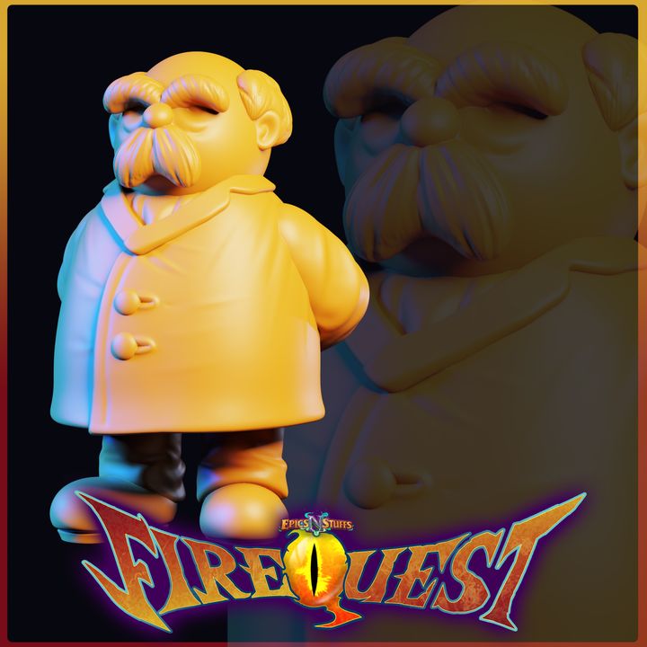 Professor, Fire Quest Miniature - Pre-Supported image