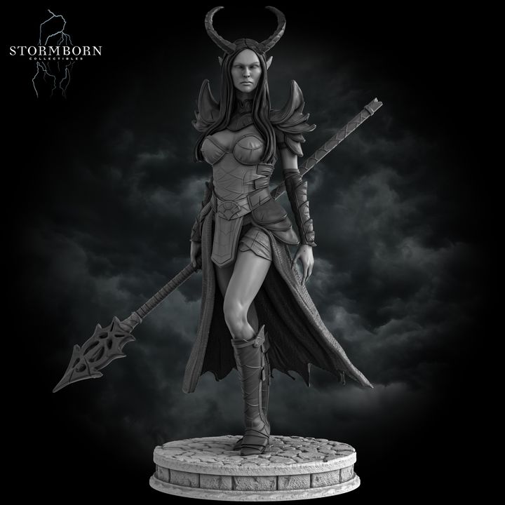 Morrigan, Tiefling Sorceress (2 sizes included)