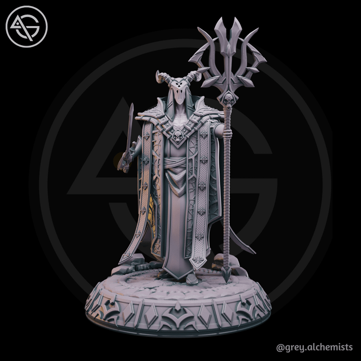 Vardok the Tiefling Warlock, DnD Miniatures - Fantasy Character in 32mm & 75mm - DnD STL (Pre-Supported)