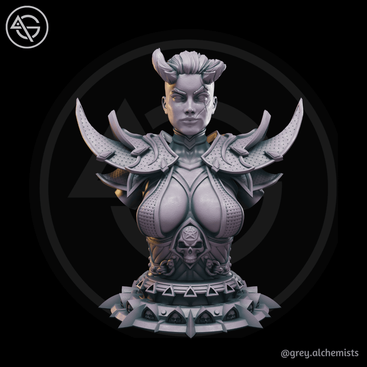 Xanthe the Tiefling Assasin, Fantasy Character Bust, 90mm Height - DnD STL (Pre-Supported) image