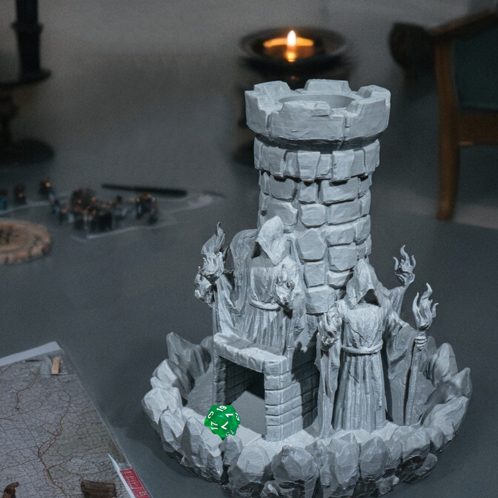 3D Printable Mad Wizard Dice Tower by Stlflix