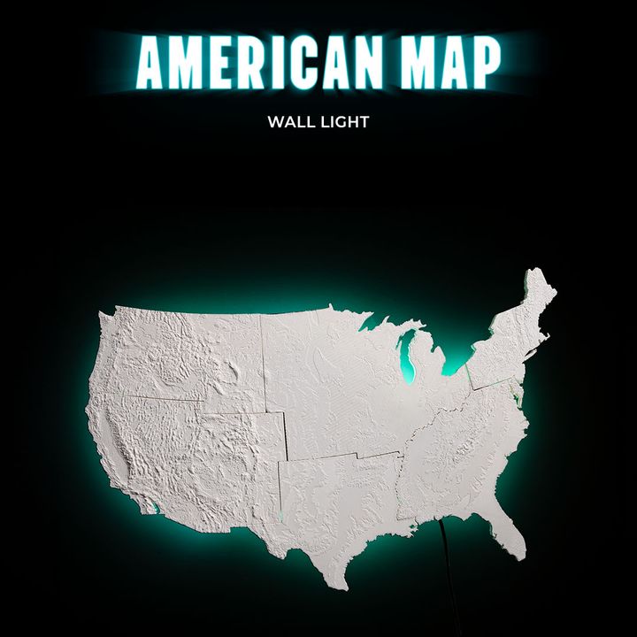 American Map Wall Light