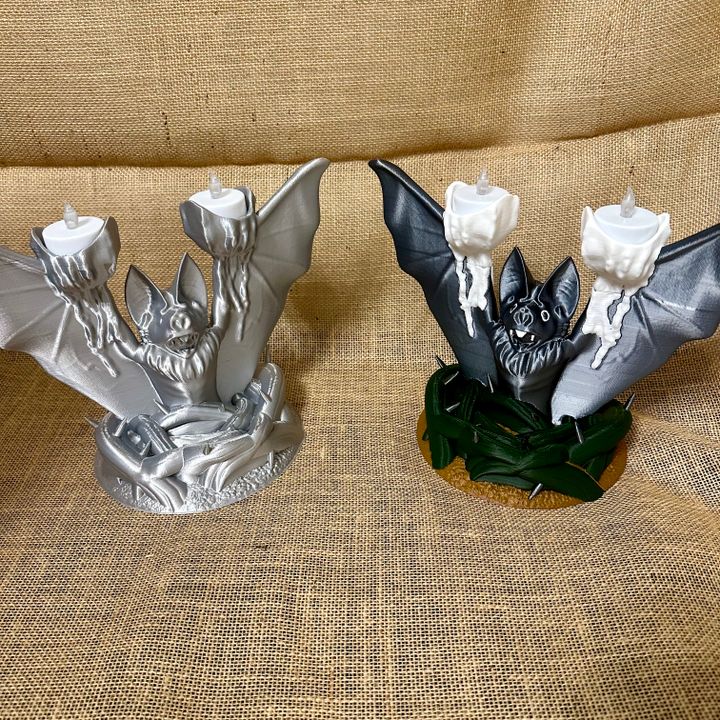 3D Printable Vampire Bat Tea Light Holder by Rye Moore