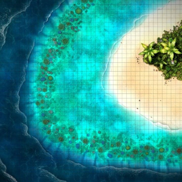 3D Printable Coral Island Map by Rhasmus Battlemaps