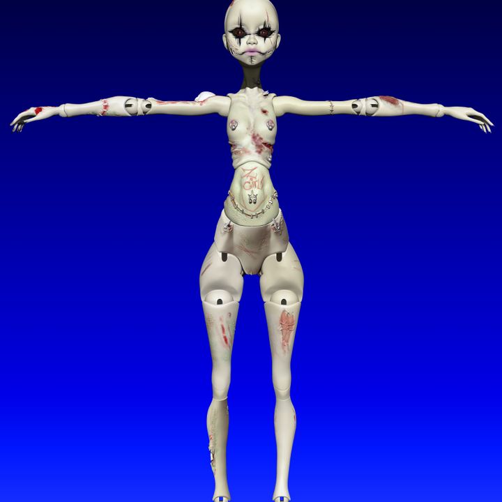 BJD Zombie 35 cm - Jointed Doll the Living Dead test pre-stand