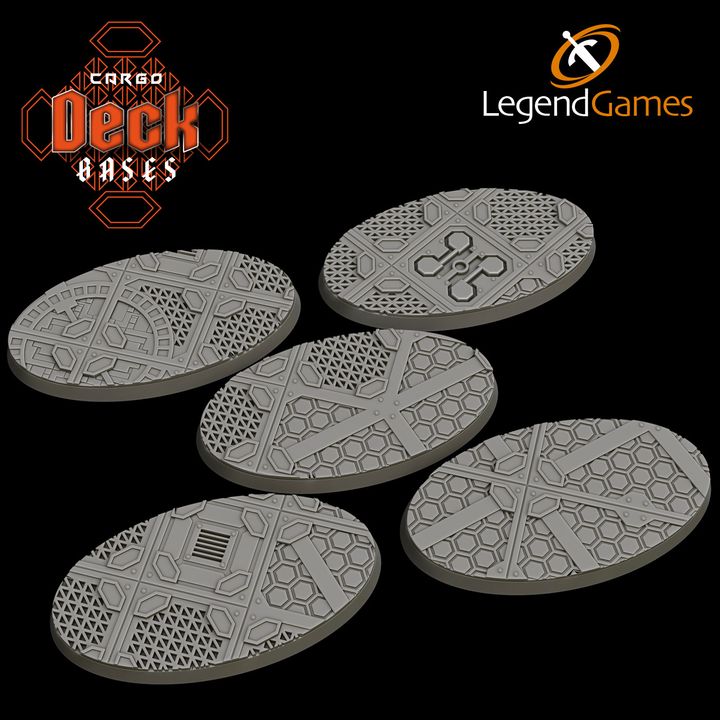 LegendGames 75x42mm Cargo Deck Bases - Oval magnetised Sci-Fi