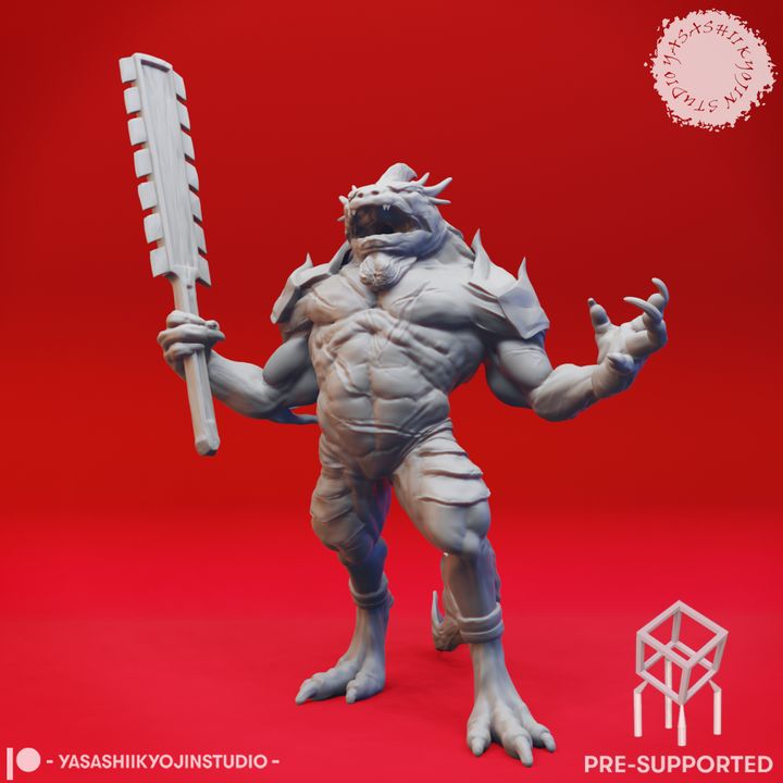 Troglodyte Champion - Tabletop Miniature (Pre-Supported)