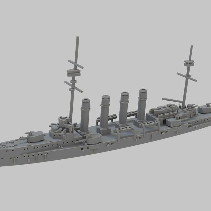 3D Printable WW1 Royal Navy Duke of Edinburgh class armoured cruiser ...