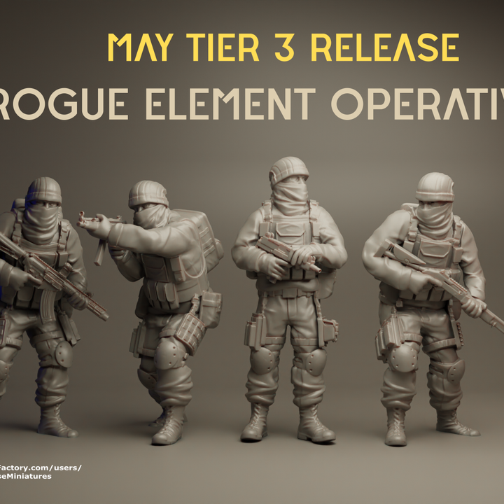 TurnBase Miniatures: Wargames- Rogue Element Operatives image