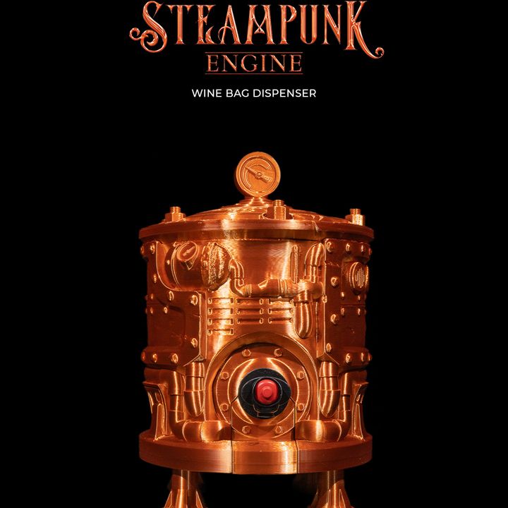 Steampunk Engine Wine Bag Dispenser