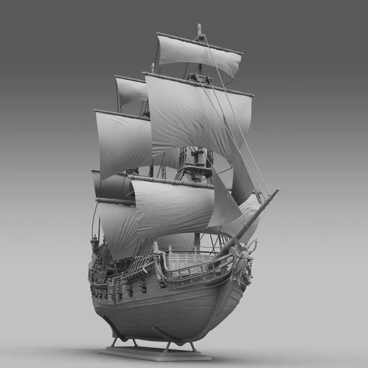 3D Printable black pearl pirate ship by OnlineDesigns