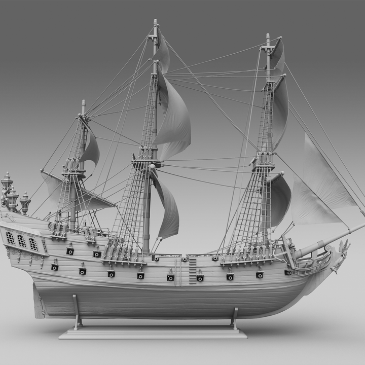 3D Printable black pearl pirate ship by OnlineDesigns