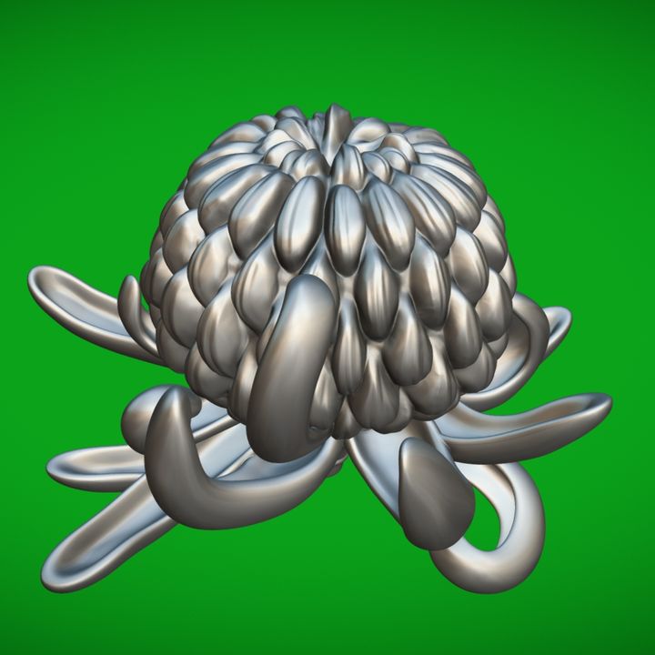 Chrysanthemum Incurve 3D Floral Model supported image