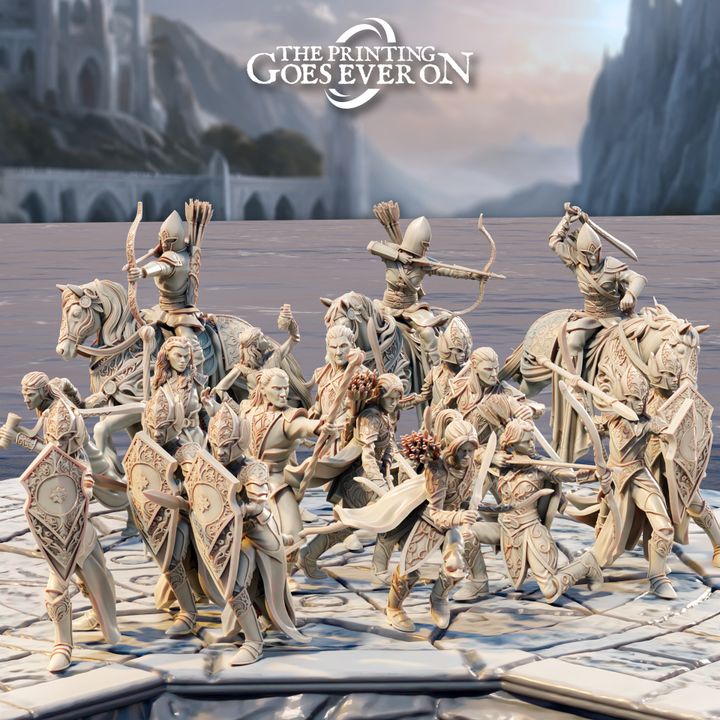 Silver Shores Elven Warband - 21 Models - Presupported