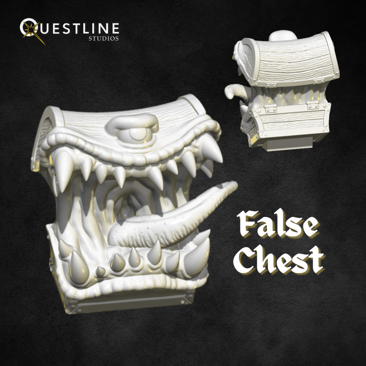 3D Printable False Chest (Mimic) by Questline Studios